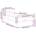 vidaXL Lit ottoman avec matelas et LED rose 80x200cm velours