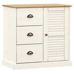vidaXL Buffet avec tiroirs VIGO 78x40x75 cm blanc bois massif de pin
