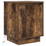 VidaXL Tables de chevet avec lumières LED 2 Pièces chêne fumé 38x34x50 cm