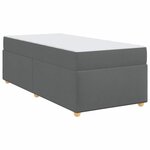 vidaXL Cadre de lit avec matelas Gris foncé 90 x 200 cm tissu