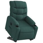 vidaXL Fauteuil inclinable électrique vert foncé tissu