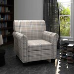vidaXL Fauteuil avec coussin Crème Tissu
