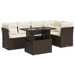 vidaXL Salon de jardin avec coussins 6 Pièces marron résine tressée