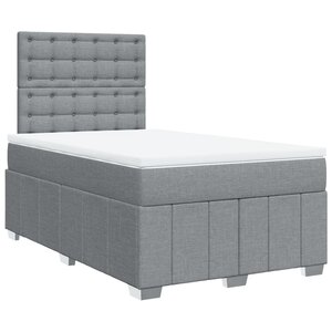 vidaXL Sommier à lattes de lit avec matelas Gris clair 120x200cm Tissu