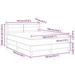 vidaXL Lit boxspring avec matelas Marron foncé 140 x 190 cm