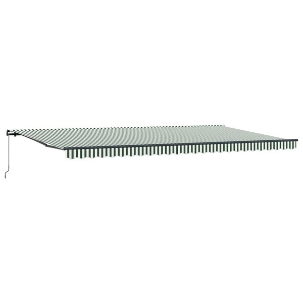 vidaXL Auvent Rétractable Vert et blanc 600 × 300 cm tissu