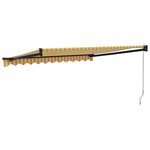 vidaXL Auvent rétractable jaune et blanc 3 5x2 5 m tissu et aluminium