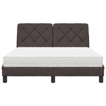 vidaXL Lit avec matelas marron foncé 140x190 cm tissu