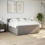 vidaXL Sommier à lattes de lit avec matelas Taupe 180x200 cm Tissu