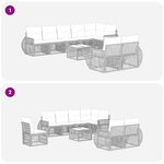 vidaXL Ensemble de canapé de jardin 9 pc Gris et Gris foncé polyrotin