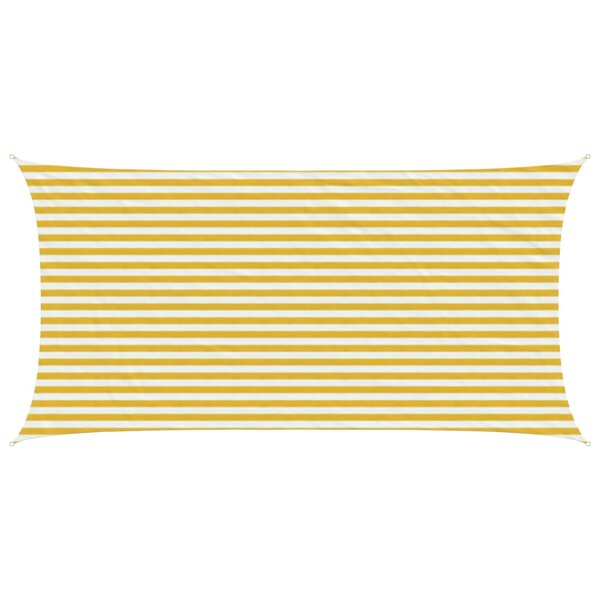 vidaXL Voile d'ombre 2 5 x 5 m HDPE Rectangulaire Jaune et blanc