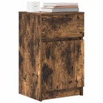 vidaXL Table de chevet Chêne fumé 39x35x65 cm Bois d'ingénierie