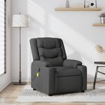 vidaXL Fauteuil inclinable de massage gris foncé tissu