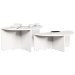 vidaXL Table basse 2 Pièces Blanc Bois massif en pin