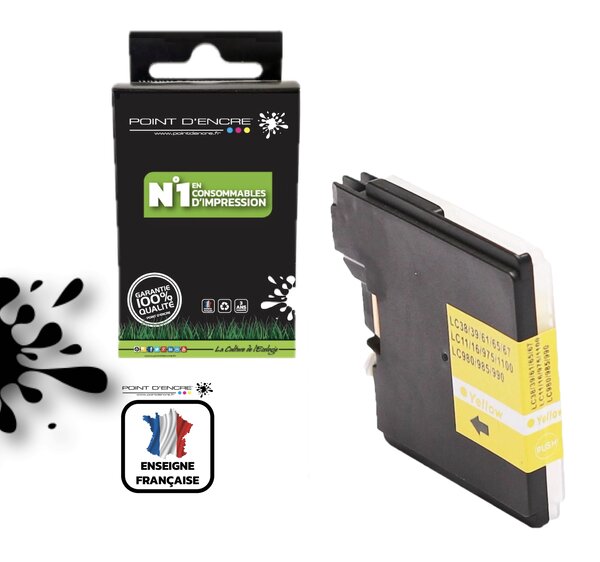 LC980XL / LC985XL / LC1100XL- JAUNE - Grande capacité