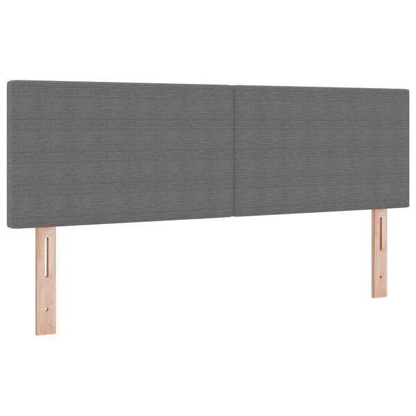 vidaXL Tête de lit LED Gris clair 144 cm Tissu en velours côtelé