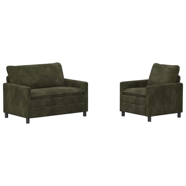 vidaXL Ensemble de Canapés 2 Pièces Vert Polyester