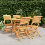 vidaXL Ensemble à manger de jardin 5 Pièces Bois de teck massif