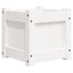 vidaXL Jardinières 2 Pièces blanc bois de pin massif
