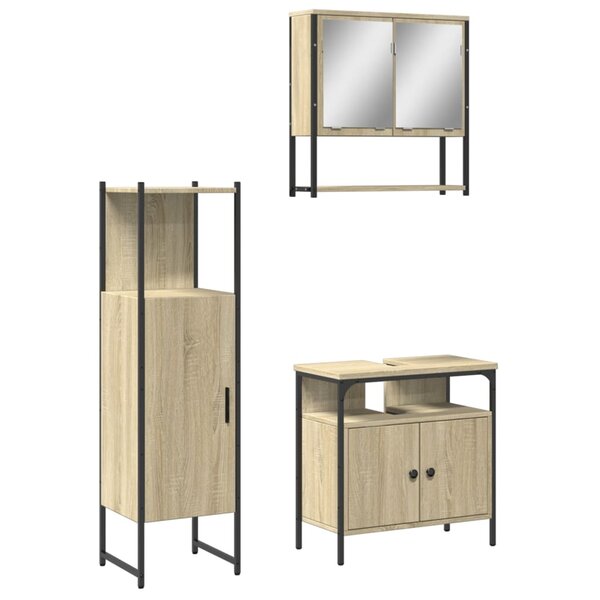vidaXL Ensemble de meubles de salle de bain 3 Pièces chêne sonoma