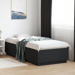 vidaXL Cadre de lit avec LED sans matelas noir 100x200 cm
