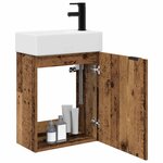 vidaXL Meuble de salle de bain avec robinet Bois ancien