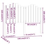 Vidaxl tête de lit blanc 146x4x110 cm bois massif de pin