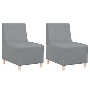 vidaXL Fauteuil Sofa Gris Clair 55 cm Tissu 2 Pièces Gris clair