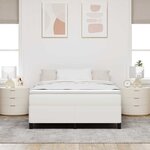 vidaXL Cadre de lit Crème 140 x 200 cm Tissu en velours côtelé