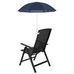 vidaXL Parapluie avec pince 2 Pièces Bleu marine Ø 105 x 86 cm