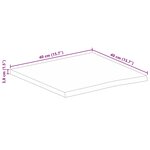 vidaXL Dessus de table 40x40x3 8 cm bord vif bois massif manguier brut