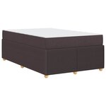 vidaXL Cadre de lit avec matelas Marron foncé 120 x 190 cm tissu