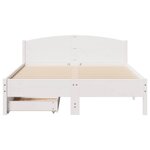 vidaXL Cadre de lit sans matelas blanc 140x190 cm bois de pin massif