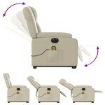 vidaXL Fauteuil inclinable de massage électrique crème similicuir