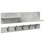 vidaXL Porte-manteau mural avec étagère avec stockage Gris béton 90 x 15 x 36 cm