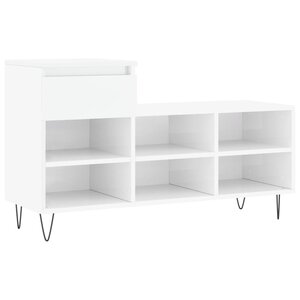 vidaXL Armoire à chaussure Blanc brillant 102x36x60 cm Bois ingénierie