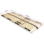 vidaXL Sommier à lattes Marron 70 x 190 cm Bois de hêtre massif