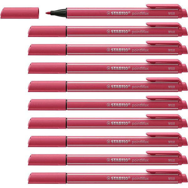Stylo-feutre pointMax  rouge grenadine x 10 STABILO