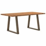 vidaXL Table à manger marron clair bois de chêne massif rectangulaire