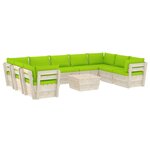 vidaXL Salon de jardin palette 10 Pièces avec coussins bois d'épicéa
