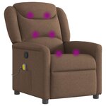 vidaXL Fauteuil de massage inclinable Marron Tissu