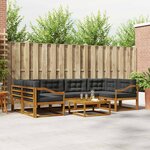 vidaXL Ensemble de canapés d'extérieur 7 Pièces Naturel et Anthracite