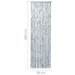 vidaXL Moustiquaire Blanc et gris 90x200 cm Chenille