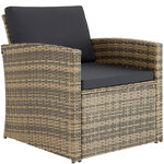 Tectake Salon bas de jardin LUCQUES 4 places - marron naturel