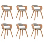 vidaXL Chaises à manger lot de 6 taupe bois courbé et tissu