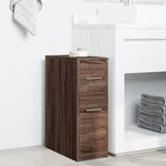 vidaXL Armoire de salle de bain étroite avec roulettes chêne marron
