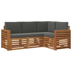 vidaXL Ensembles de canapés avec coussin 4 Pièces Naturel et Anthracite