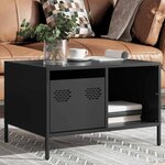 vidaXL Table basse noir 68 5x50x43 5 cm acier laminé à froid