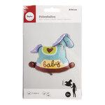 Ballon en aluminium cheval à bascule bleu ø94cm