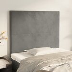vidaXL Têtes de lit 2 Pièces Gris clair 80x5x78/88 cm Velours